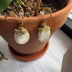 Ross-Simons coin drop pearl earrings